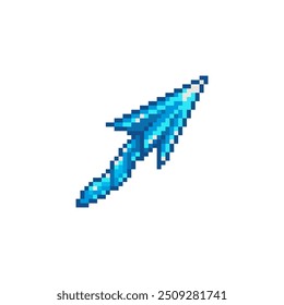 Spear pixel art style icon, medievalist weapons, isolated vector illustration. Design for sticker, mobile app and logo. Game assets 8-bit sprite.