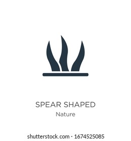 Spear shaped icon vector. Trendy flat spear shaped icon from nature collection isolated on white background. Vector illustration can be used for web and mobile graphic design, logo, eps10