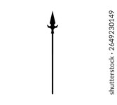 Spear silhouette vector flat illustration design.