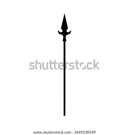 Spear silhouette vector flat illustration design.
