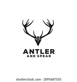 Spear Stag Deer Buck Antler Arrowhead for Hunting logo