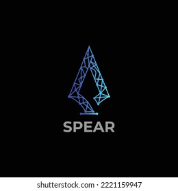 diseño de icono de lanza y tecnología para el logotipo de marca