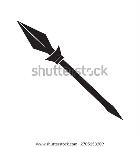 Spear Tip Silhouette Vector Illustration Black and White.