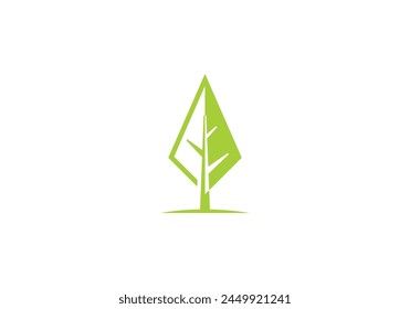 spear with tree logo combination. adventure, holiday, camping, hunting symbol icon design