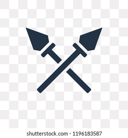 Spear vector icon isolated on transparent background, Spear transparency concept can be used web and mobile
