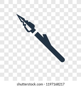 Spear vector icon isolated on transparent background, Spear transparency logo concept