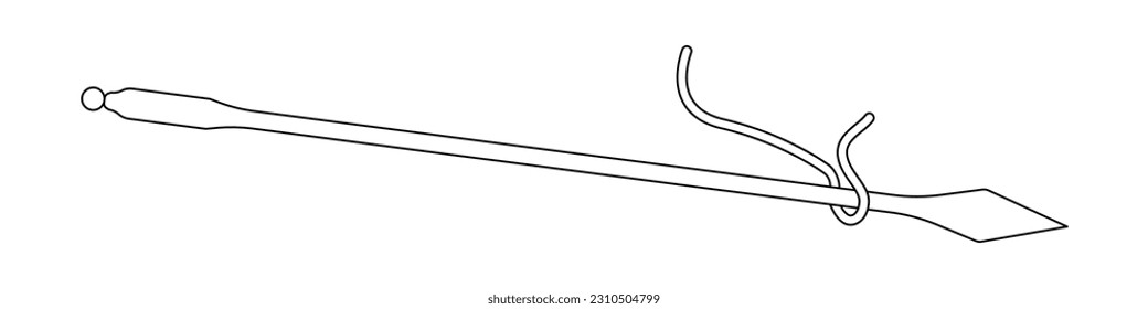 Speer, Vektorsymbol. Japanische Speerwaffe, Vektorsymbol. Leitspeer-Vektorgrafik.
