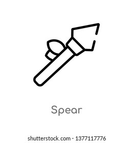 spear vector line icon. Simple element illustration. spear outline icon from stone age concept. Can be used for web and mobile