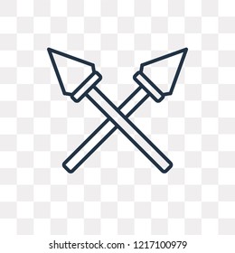 Spear vector outline icon isolated on transparent background, high quality linear Spear transparency concept can be used web and mobile