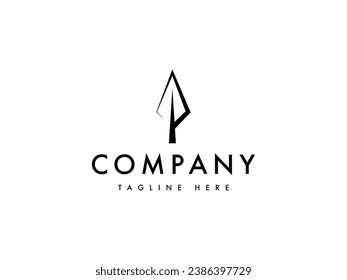 diseño de logotipo de punta de flecha de arma de lanzamiento