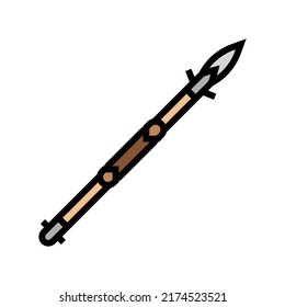 spear weapon color icon vector. spear weapon sign. isolated symbol illustration