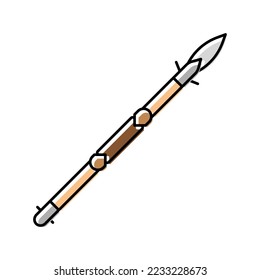 Speerwaffenfarbsymbol, Vektorgrafik. Speerwaffenzeichen. einzelne Symbolillustration