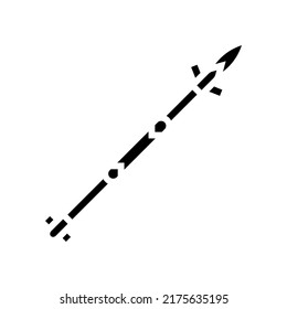 spear weapon glyph icon vector. spear weapon sign. isolated contour symbol black illustration