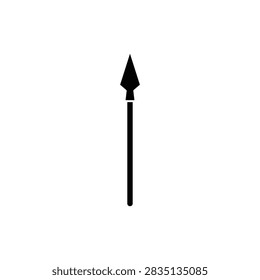 Spear weapon vector icon simple black glyph