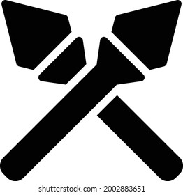 Speer mit weißem Hintergrund.Verwendung für alte Schlacht, Krieg als Waffe.Symbol der Archäologie, alte Geschichte und prähistorische.glyph flache Symbol. 