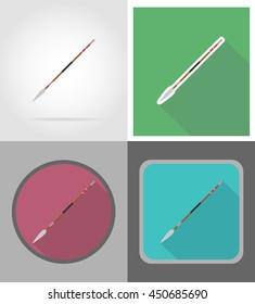 spear wild west flat icons vector illustration isolated on background