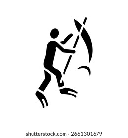 ícone plano preto spearFishing para projetos digitais e de impressão.  Ícones mínimos de limpeza para aplicativos e sites. Ícones simples modernos para UI UX e branding