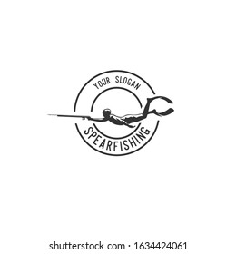 spearfishing silhouette emblem logo illustrations