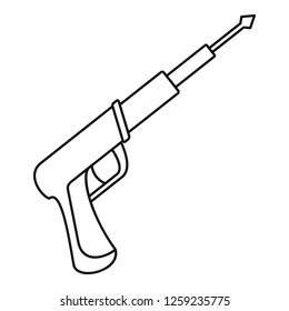 Speargun icon. Outline speargun vector icon for web design isolated on white background