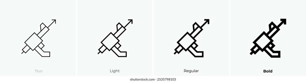 speargun icon. Thin, Light Regular And Bold style design isolated on white background