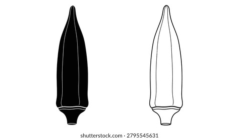 Spearhead Silhouette Black And White Linear Illustration