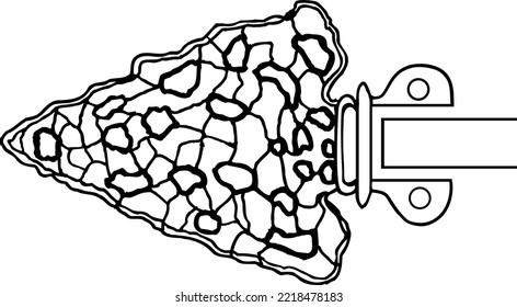 Spearpoint Black and White Vector Illustration