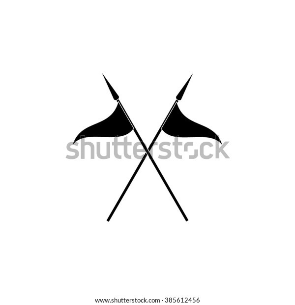 Spears Flags Black Vector Icon Stock Vector (Royalty Free) 385612456 ...