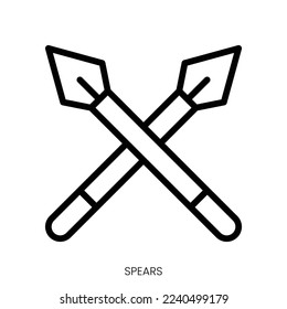 spears icon. Line Art Style Design Isolated On White Background