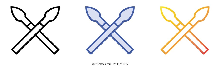 spears icon. Linear, Blue Fill and Gradient Style Design Isolated On White Background