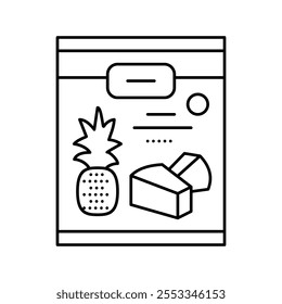 spears pineapple line icon vector. spears pineapple sign. isolated contour symbol black illustration