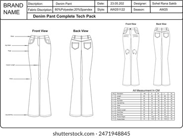 Spec Sheet design for fashion design