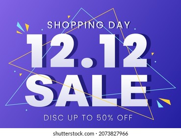 Special 12.12 Shopping Day with Super Sale Discount Poster or Banner Vector Illustration For Marketing Business Promotion Last Month of the Year