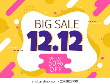 Special 12.12 Shopping Day with Super Sale Discount Poster or Banner Vector Illustration For Marketing Business Promotion Last Month of the Year