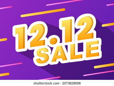 Special 12.12 Shopping Day with Super Sale Discount Poster or Banner Vector Illustration For Marketing Business Promotion Last Month of the Year