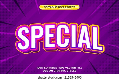 special 3d text effect with modern colorful theme. colorful typography template for tittle