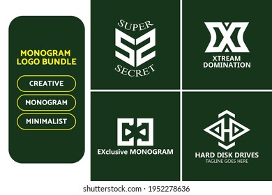 Special 4 Minimal monogram pattern or symbolic letters text logo full pack