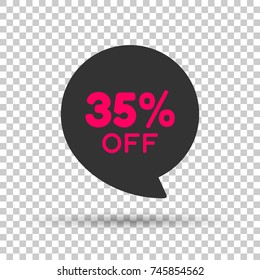 Special 50% off Red tag. This is the concept of the price list for discounts, of an advertising campaign, advertising marketing sales, a discount, a unique offer. Isolated Object. Vector illustration.
