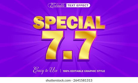 special 7.7 editable text effect, lettering typography font style