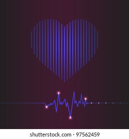special abstract heart beats cardiogram illustration