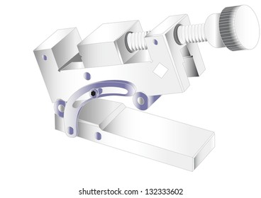 Special angle-adjusting clamp to fine toolmaker jobs, especially for sanding beveled surfaces