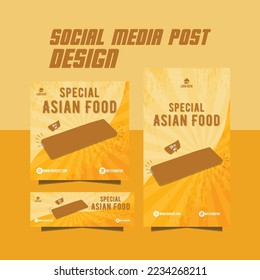 special asian food menu flyer or delicious food menu poster design