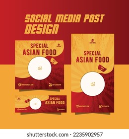 special asian food menu promotion flyer template design