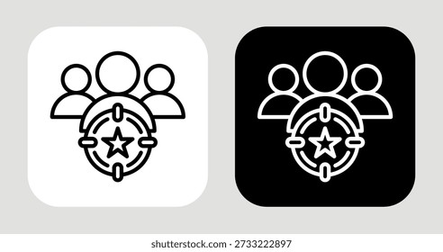 Special Audience Icon In Black and White Line Style