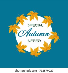 Special Autumn offer sale vector banner