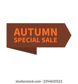 Special Autumn Sale In Brown Orange Rectangle Ribbon Right Arrow Shape For Promotion Advertising Business
