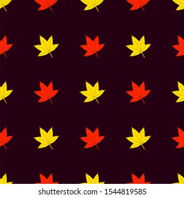 Special Autumn Simple Leaf Pattern Vector Illustration for Fall Design Theme with seamless background, and colorful yellow and orange leaves. Use for Party or Event Backgrounds, Templates, or Banners