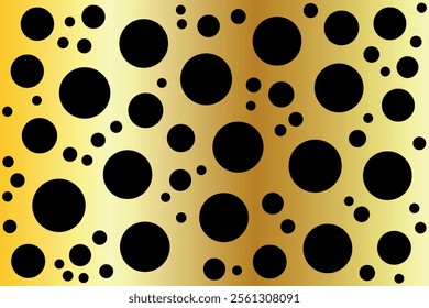 special background of black circles on gold background