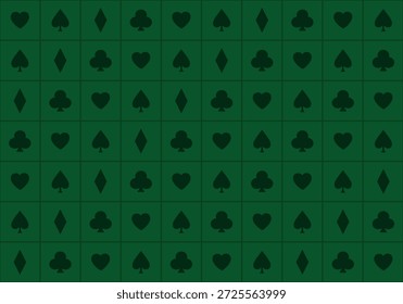 Special background with poker theme figures on a green background