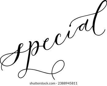 Cartel especial. Cartas especiales. Caligrafía de la línea del vector. Cartas modernas dibujadas a mano aisladas de fondo blanco. Impresión motivacional para postales, folletos, afiches, etc. 