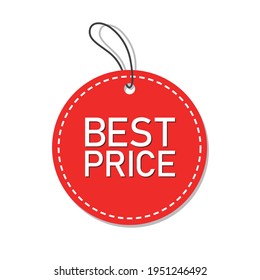 Special best price tag, Circle red advertisement promotion label with shadow, Isolated on white background, Vector illustration